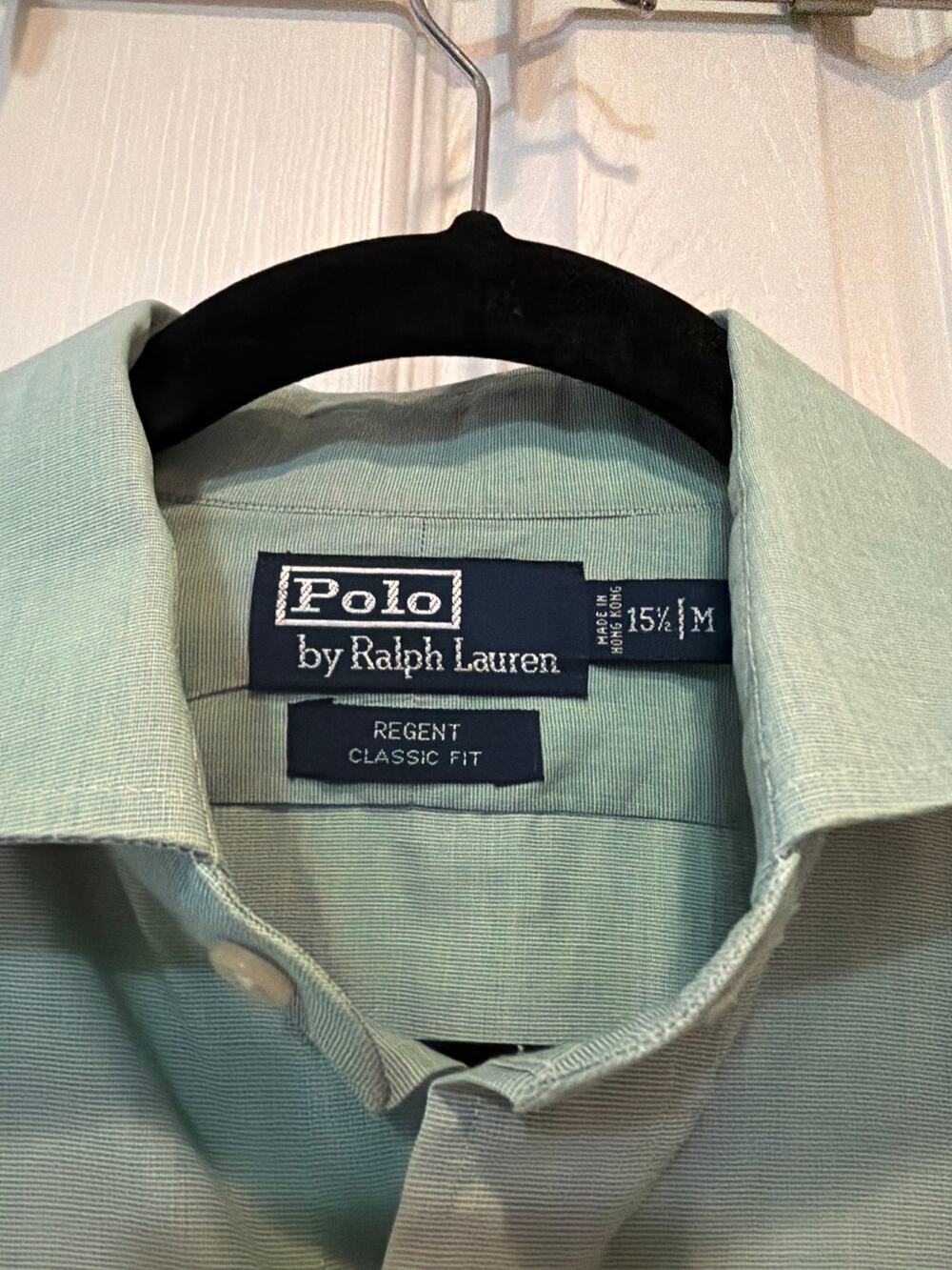 Polo by Ralph Lauren Regent Classic Fit Dress Shirt Sage Green Size 15.5